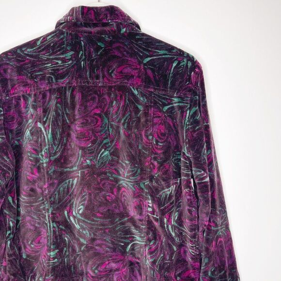 CHICO'S Crushed Velvet Printed Jacket - Picture 7 of 9